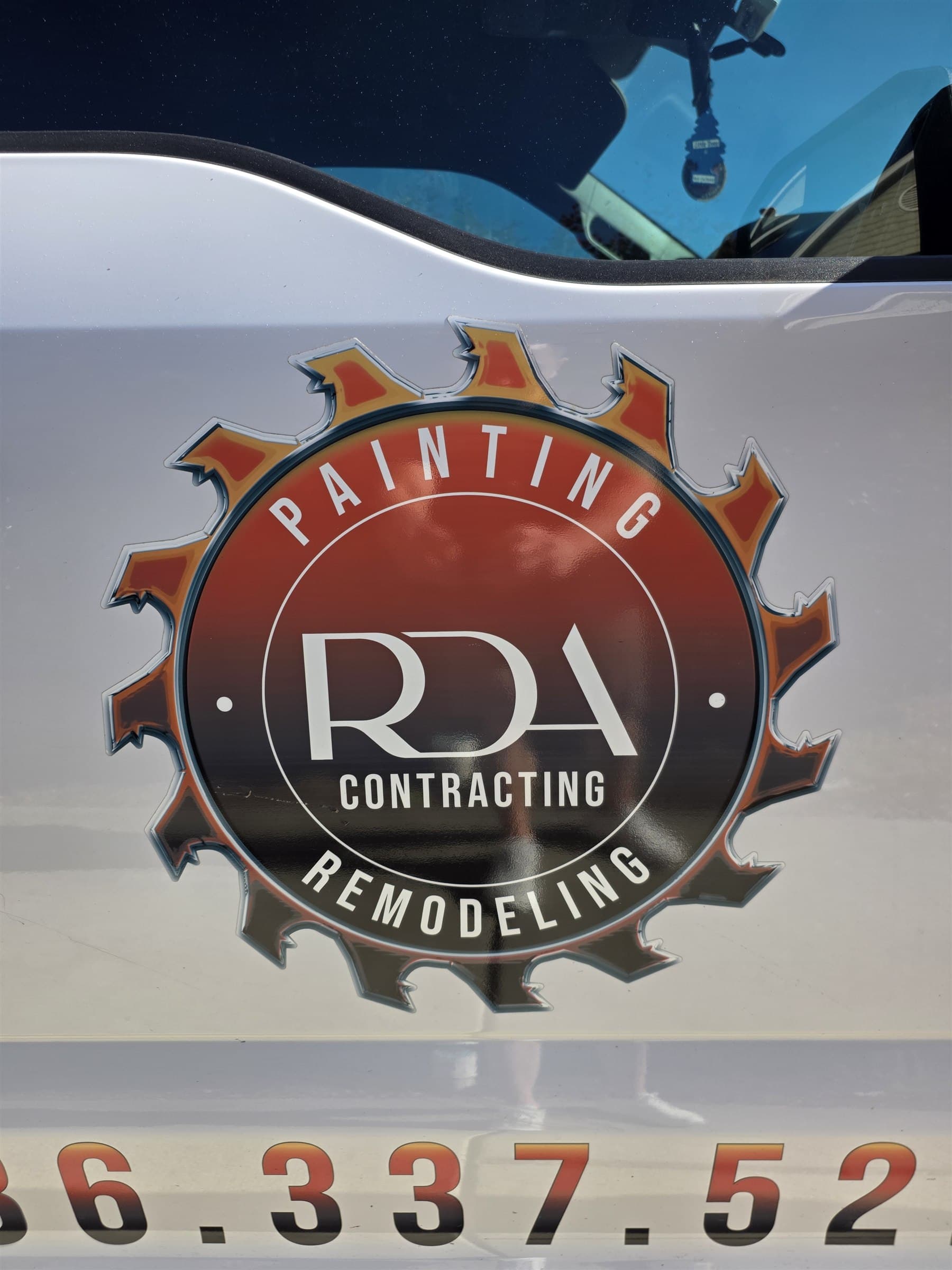 RDA Contracting logo on truck